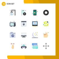 16 Flat Color concept for Websites Mobile and Apps kitchen photo app focus aperture Editable Pack of Creative Vector Design Elements