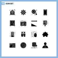 16 Creative Icons Modern Signs and Symbols of broadcast samsung laboratory huawei smart phone Editable Vector Design Elements