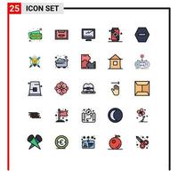 Set of 25 Modern UI Icons Symbols Signs for denied soft computer food pc Editable Vector Design Elements