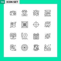 16 Thematic Vector Outlines and Editable Symbols of design logo jewel design mic Editable Vector Design Elements