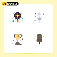 Set of 4 Modern UI Icons Symbols Signs for search online focus fish trophy Editable Vector Design Elements