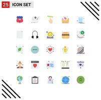 Flat Color Pack of 25 Universal Symbols of folder document folder role document left Editable Vector Design Elements