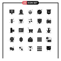 25 Creative Icons Modern Signs and Symbols of game disk tree computer lunch Editable Vector Design Elements