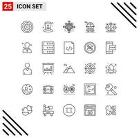 Stock Vector Icon Pack of 25 Line Signs and Symbols for balance public bus ireland bus operation Editable Vector Design Elements