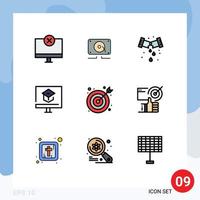 Universal Icon Symbols Group of 9 Modern Filledline Flat Colors of school learning loud knowledge plumbing Editable Vector Design Elements