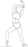 continuous line of beautiful women in the art of ballet dance vector