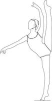 continuous line of beautiful women in the art of ballet dance vector