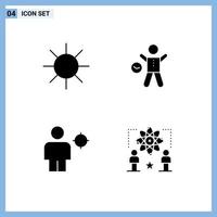 User Interface Pack of 4 Basic Solid Glyphs of circle body exercise health location Editable Vector Design Elements