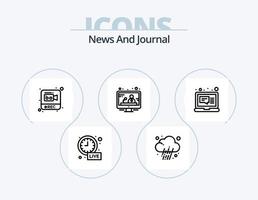 News Line Icon Pack 5 Icon Design. weather. news. time. journalist. rostrum vector