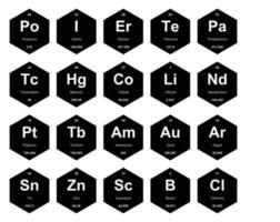 diseño de paquete de iconos de 20 tablas preiodicas de los elementos vector