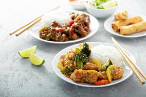 Sweet and sour chicken with vegetables photo