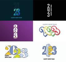 Big Collection of 2023 Happy New Year symbols Cover of business diary for 2023 with wishes vector