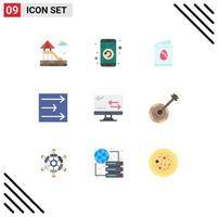 Universal Icon Symbols Group of 9 Modern Flat Colors of arrows cloud card wind arrow Editable Vector Design Elements