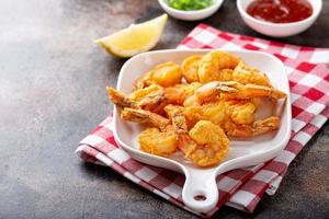 Southern fried shrimp on a platter photo