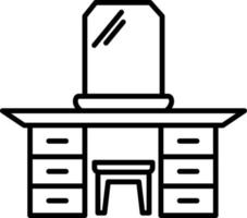 Dressing Table Line Icon vector