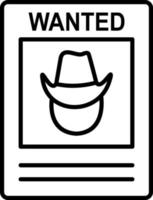 Wanted Poster Line Icon vector