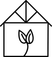 Green House Line Icon vector