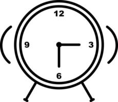 icono de línea de reloj de alarma vector