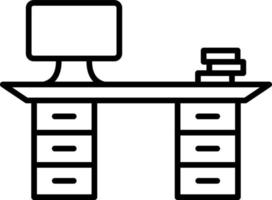 Working Desk Line Icon vector