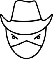 icono de línea de bandido vector