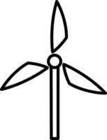 Windmill Line Icon vector