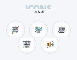 Ux And Ui Line Filled Icon Pack 5 Icon Design. menu. list. idea. programming. code vector