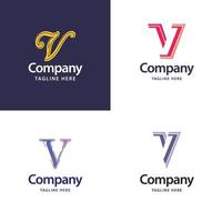 letra v diseño de paquete de logotipos grandes diseño de logotipos modernos y creativos para su negocio vector