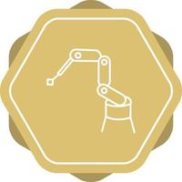 Industrial Robot Line Icon vector