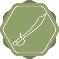 Pirate Sword Line Icon vector