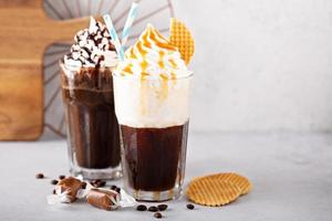 Coffee cocktails with whipped cream photo