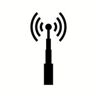 icono de glifo de vector de torre de telecomunicaciones único