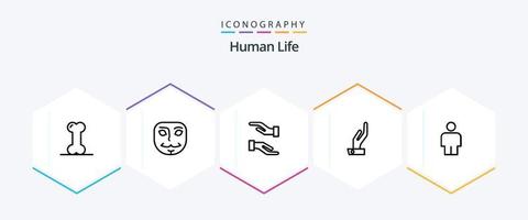 Human 25 Line icon pack including . . caring. human. share vector