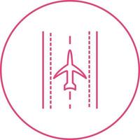 Plane on Runway Vector Icon