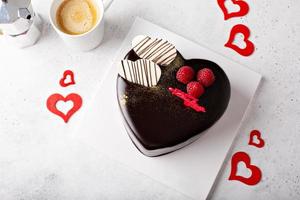 Dark chocolate Valentines day cake photo