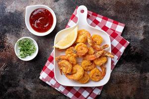 Southern fried shrimp on a platter photo