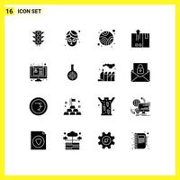 Universal Icon Symbols Group of 16 Modern Solid Glyphs of job application cv planet logistic delivery Editable Vector Design Elements