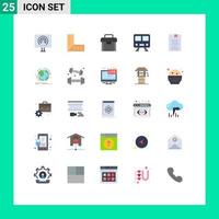 Set of 25 Commercial Flat Colors pack for e train briefcase subway maps Editable Vector Design Elements