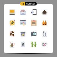 16 Universal Flat Colors Set for Web and Mobile Applications repair building envelope home development Editable Pack of Creative Vector Design Elements