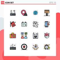 Set of 16 Modern UI Icons Symbols Signs for programing development data design world Editable Creative Vector Design Elements