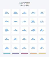 Creative Mountains 25 Blue icon pack  Such As nature. hill. nature. birds. hill vector