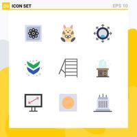 9 Universal Flat Color Signs Symbols of tools construction happy full arrow Editable Vector Design Elements