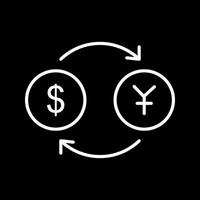 icono de vector de dólar a yen