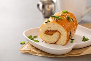 Pandan kaya roti bun, sweet coconut bun photo