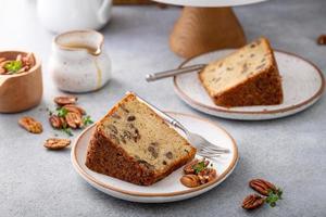 Traditional brown sugar pecan cake, bundt pan photo