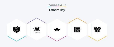 Fathers Day 25 Glyph icon pack including dad. fathers day. avatar. father. wallet vector