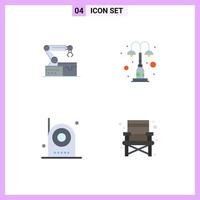 4 Flat Icon concept for Websites Mobile and Apps atoumated camera technology lights electric Editable Vector Design Elements