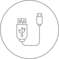 icono de vector de cable usb