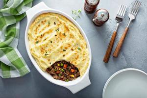 Shepherds pie with ground meat and potatoes photo