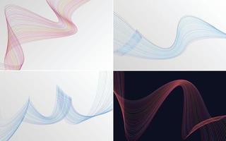 Collection of geometric minimal lines pattern set vector