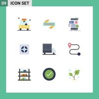 Pictogram Set of 9 Simple Flat Colors of plumbing mechanical blade extractor ui Editable Vector Design Elements